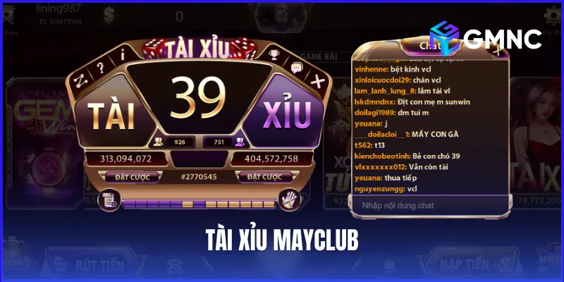 Tài xỉu May Club là sảnh chơi nổi bật nhất nhờ đầu tư hệ thống RNG thế hệ 4.0